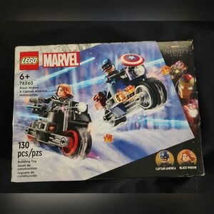Lego Black and Blue Building Set Marvel Motorcycles
